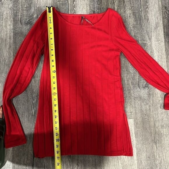 Anthropologie Ribbed Slide Slit Tunic Red New NWOT - Small - Picture 7 of 13